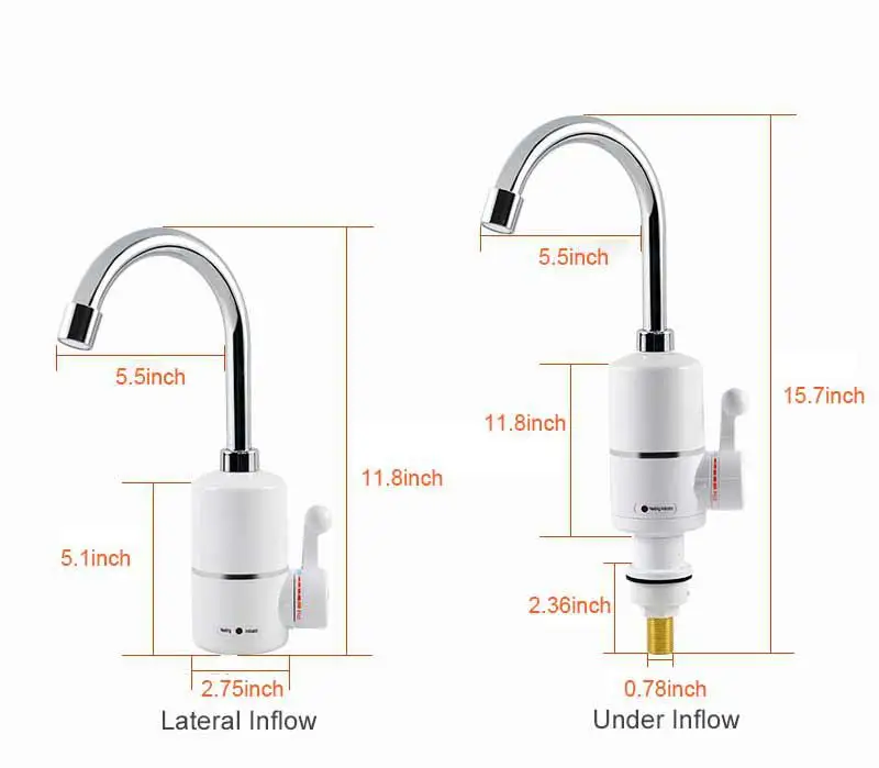 LanLan Electric Water Heater Quick-heating Faucet Thermostat Tap with Power Plug Protection for Kitchen Bathroom (EU Plug) | Обустройство