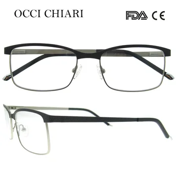 

OCCI CHIARI 2018 Half Rim Vintage Rectangle Glasses Retro Men Clear Lens Optical Eyeglasses Eyewear Frames Spectacles W-CORNELL