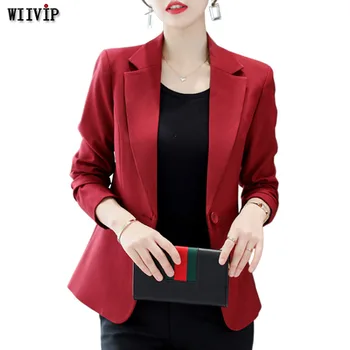 

New Woman Fashion Long Sleeve Notched Spring Autumn Casual Solid Blazer Coat Winter Slim Elegant Lady Blazer Nice Outerwear 9582