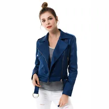 Apperloth/синие женские короткие куртки с отложным воротником, уличная мода на молнии, уличное пальто для девочек, повседневная Осенняя укороченная куртка, пальто