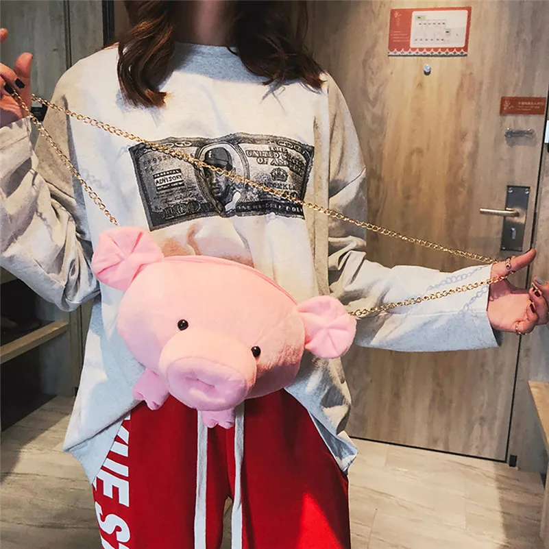 Забавная маленькая сумка Tide милая плюшевая форма свиньи на плечо sac dos enfant kawaii для