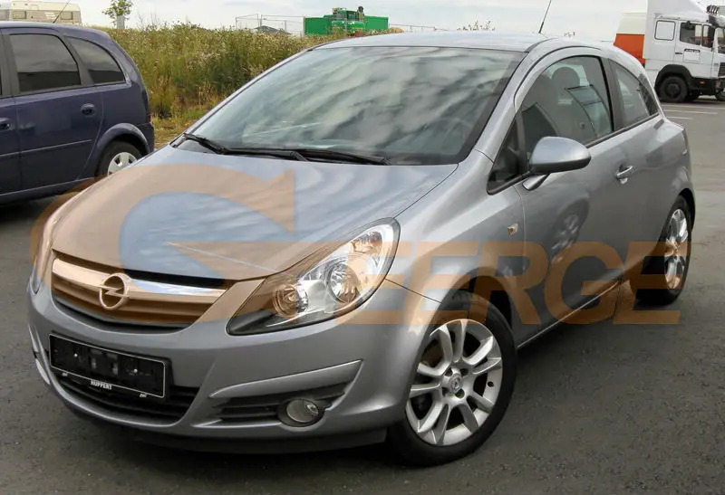 Для Opel Corsa D 2006 2007 2008 2009 2010 2011 галогенная фара RF Bluetooth контроллер многоцветный RGB светодиодный комплект ангельских глаз