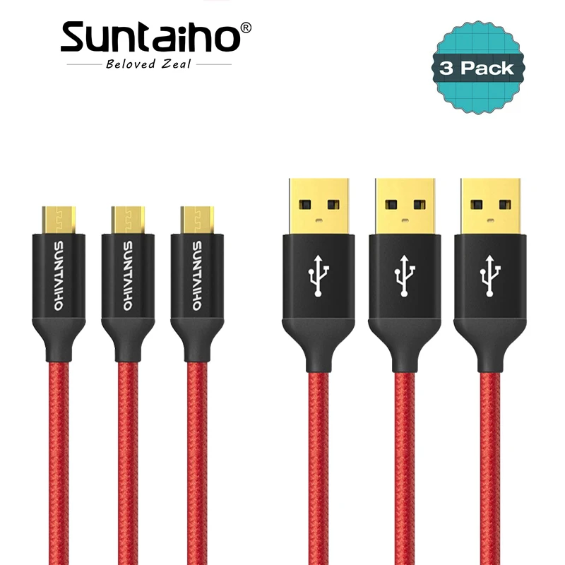 3pcs pack Suntaiho Micro USB Cable 2A Fast Charger Sync Data Cord for Samsung Huawei Tablet Android Micro usb Charger Cable Wire 3pcs pack Suntaiho Micro USB Cable 2A Fast Charger Sync Data Cord for Samsung Huawei Tablet Android Micro usb Charger Cable Wire
