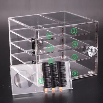 

8 Layers 6 Layers Eyelash Extension Screen Acrylic Case Eyelash Cosmetic Makeup Storage Box Eyelashes Holder