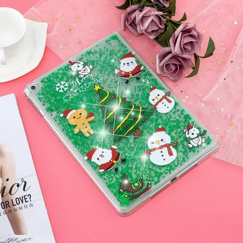 Quicksand Case for iPad Air 2 TPU and PC Dynamic Liquid Glitter Cover for iPad Air and for iPad 9.7 2017 2018 Tablet Case+Gift 5