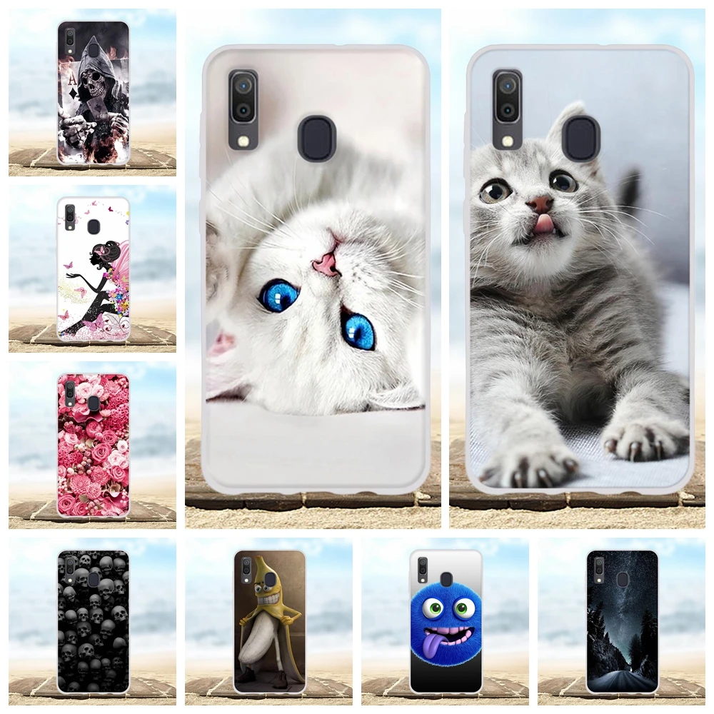

For Samsung Galaxy A20 A30 Cover Slim Soft Silicone TPU For Samsung Galaxy A20 Case Cat Patterned For Samsung Galaxy A30 Bumper