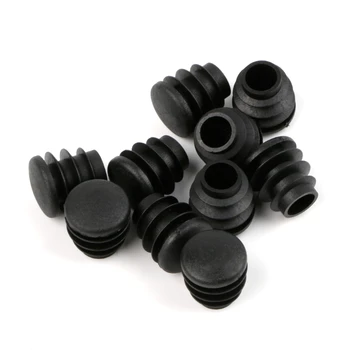 

10Pcs Black Plastic Furniture Leg Plug Blanking End Cap Bung For Round Pipe Tube