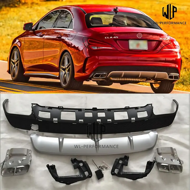 W117 CLA260 CLA250 CLA45 стиль PP фотосессия с наконечниками выхлопных газов для Mercedes-Benz 13-15 |