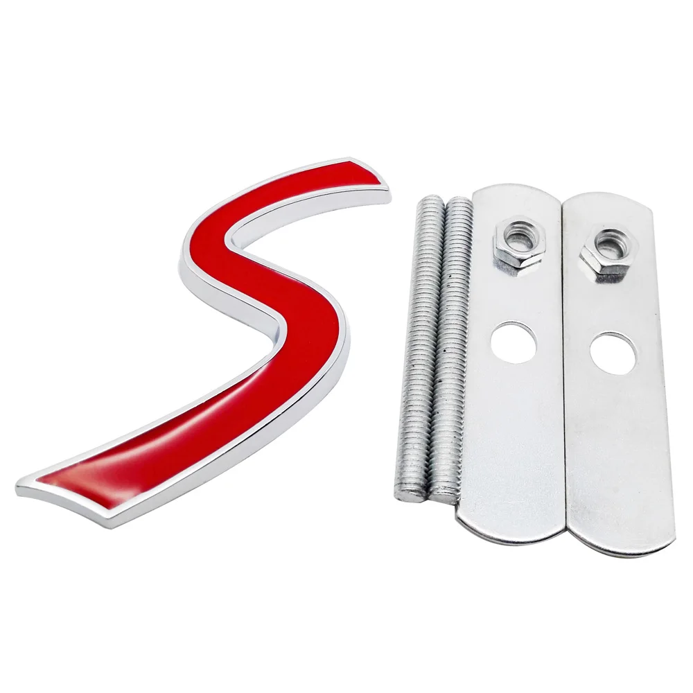 Автомобильная эмблема S наклейки на решетку Mini Cooper R50 R56 F56 R52 R53 R55 R57 JCW Countryman Clubman