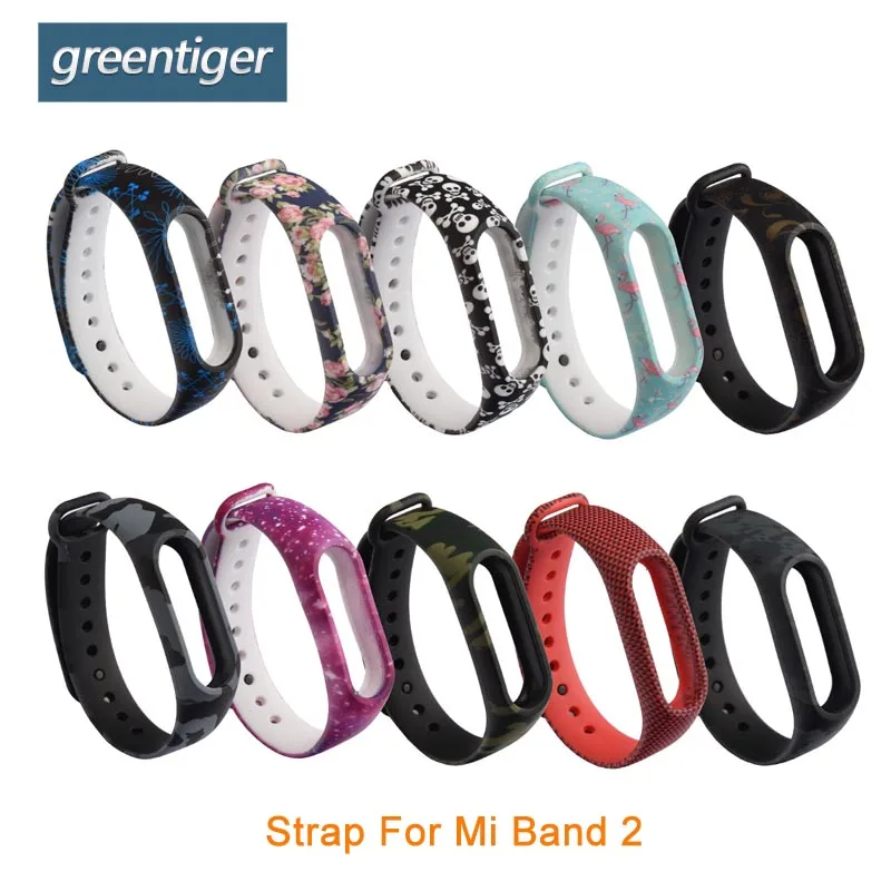 

Silica Strap for Xiaomi Mi Band 2 Smart Band Color printing Replacement Sport Strap For Mi band 2 Smart Bracelet Accessories