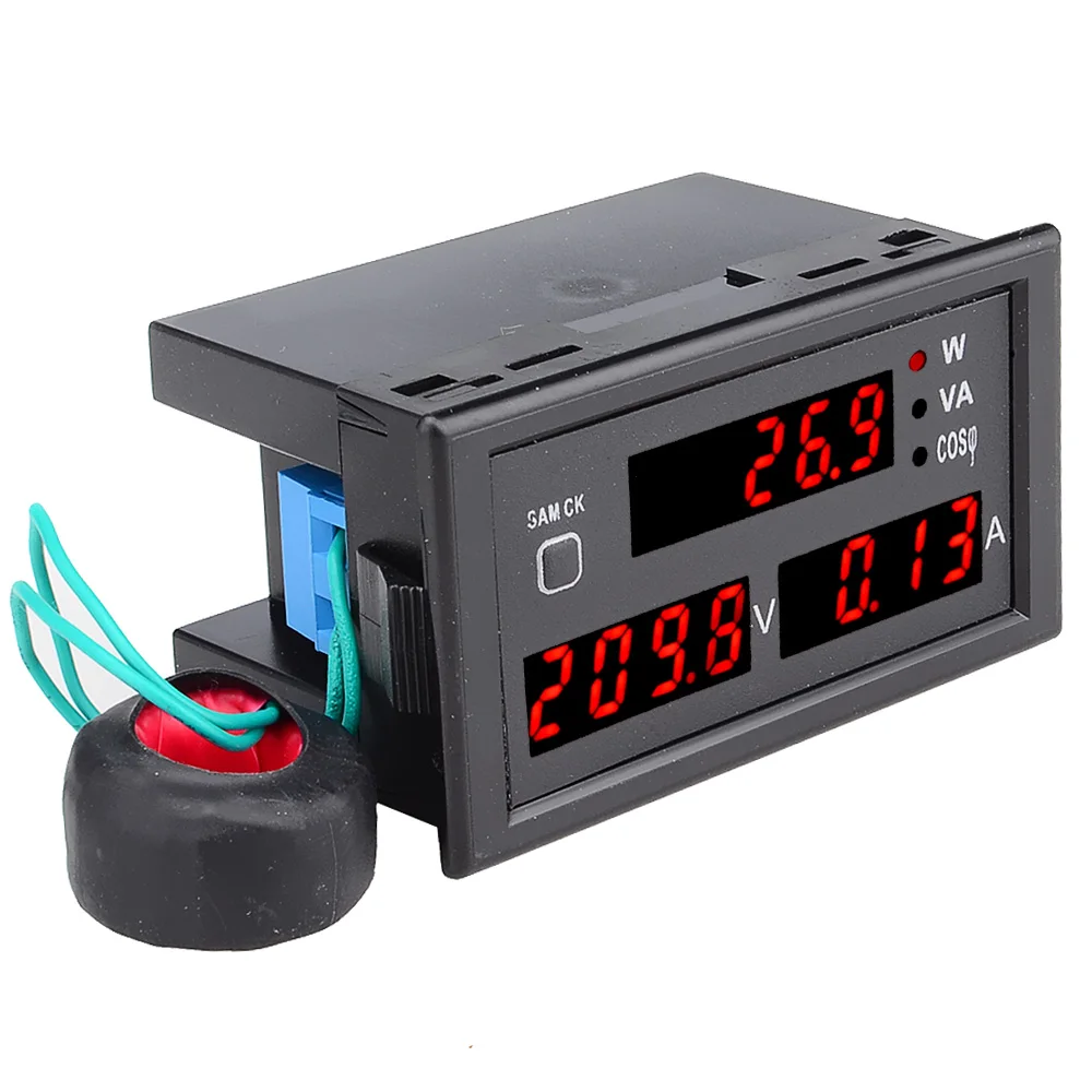 

Free Shipping AC 110/220V Digital 80-300V 0-100A Watt Power Meter Voltage Volt Amp Tster Gauge Ammeter Voltmeter NEW 12002303