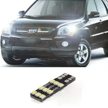 1 pcs T10 LEVOU W5W 18SMD 2835 LED Car Auto Lamp 12 V Luz lâmpadas com Lente Do Projetor Kia rio k2 k3 k5 sportage cerato ceed sorento