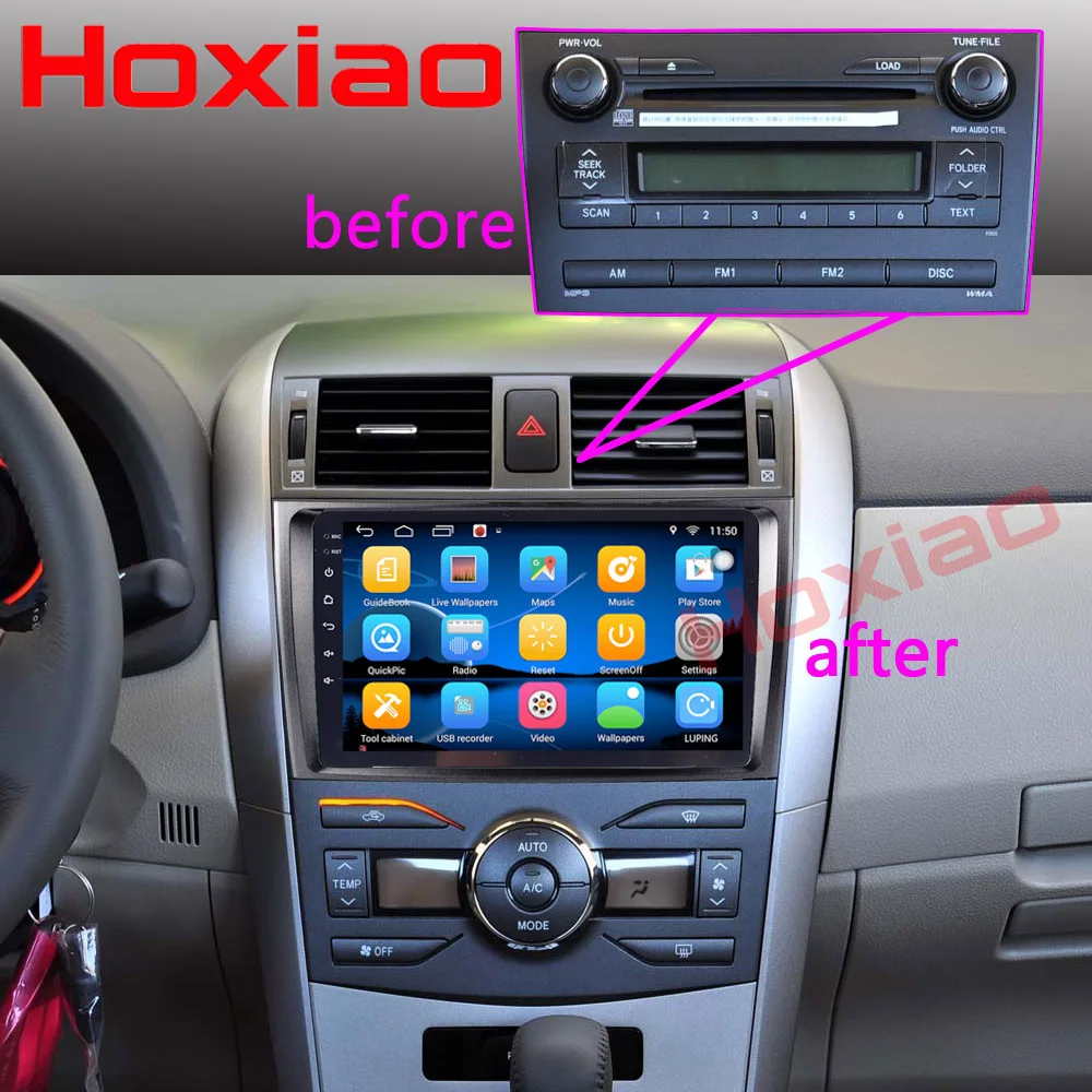 Автомобильный Android для Toyota Corolla 2007 2008 2009 2010 2011 8 дюймов 1024*600 экран автомобильный gps