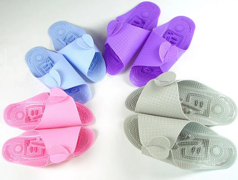 Wholesale 100 pairs/lot silicone massage slippers foldable traveling