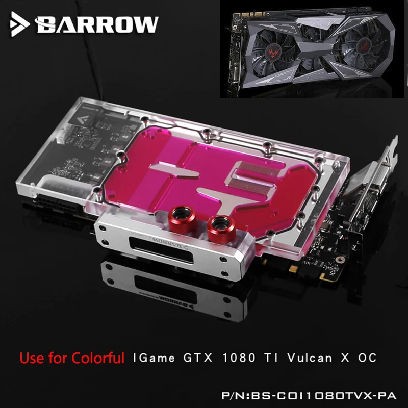 BARROW Full Cover Graphics Card Block use for Colorful iGame GTX1080Ti Vulcan X OC/SOC GPU Radiator Block LRC RGB BARROW Full Cover Graphics Card Block use for Colorful iGame GTX1080Ti Vulcan X OC/SOC GPU Radiator Block LRC RGB