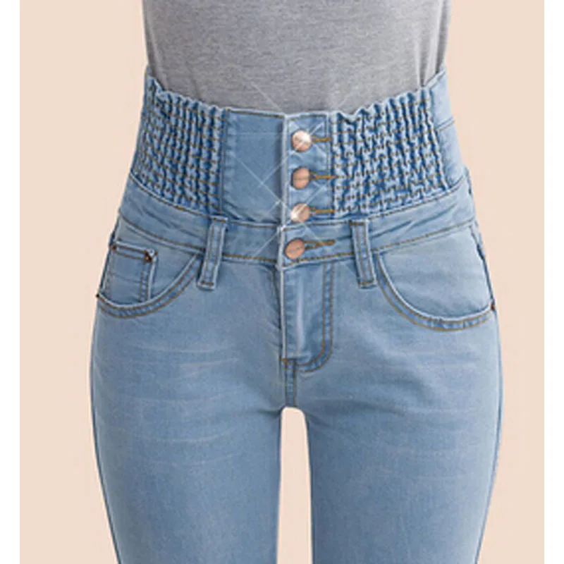 2017 Denim Pants Fashion Women Elastic High Waist Skinny