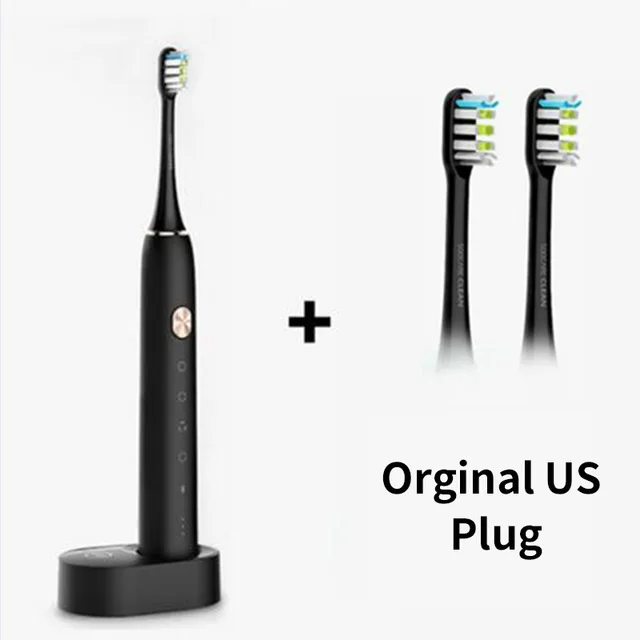 Xiaomi Soocare X3 Soocas Водонепроницаемая электрическая зубная щетка перезаряжаемая звуковая электрическая зубная щетка обновленная ультра звуковая зубная щетка - Цвет: US Black Kit