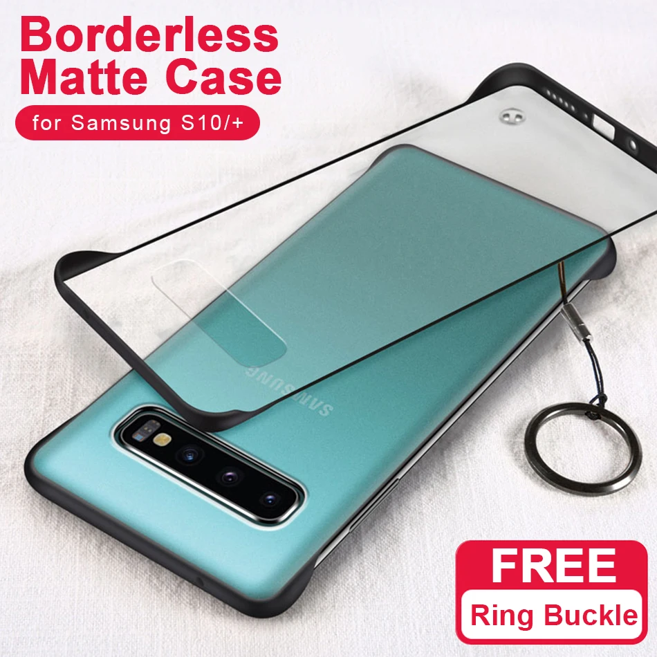 S10+ Frameless Transparent Matte Hard Phone Case For Samsung Galaxy S10 Plus Cover For Samsung Galaxy S10 With Finger Ring Cases S10+ Frameless Transparent Matte Hard Phone Case For Samsung Galaxy S10 Plus Cover For Samsung Galaxy S10 With Finger Ring Cases