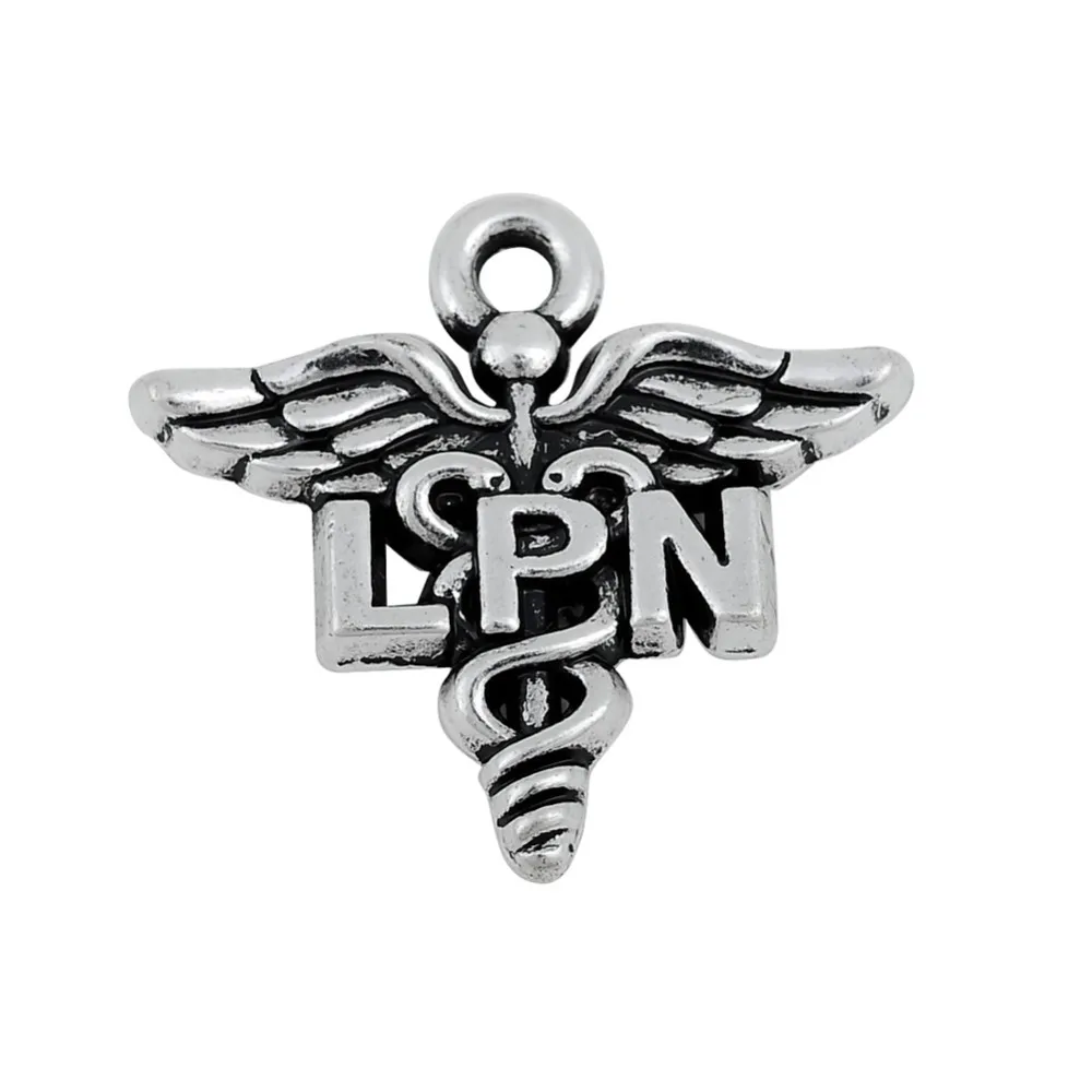 

Модные лицензированные практичные Подвески медсестры Caduceus LPN с символами медицины AAC179, 20*20 мм, 50 шт.