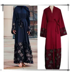 Элегантное мусульманское Макси бархатное платье кардиган абайя женский полный кимоно длинный халат платья Jubah Ближний Восток Рамадан Арабский исламский молитва
