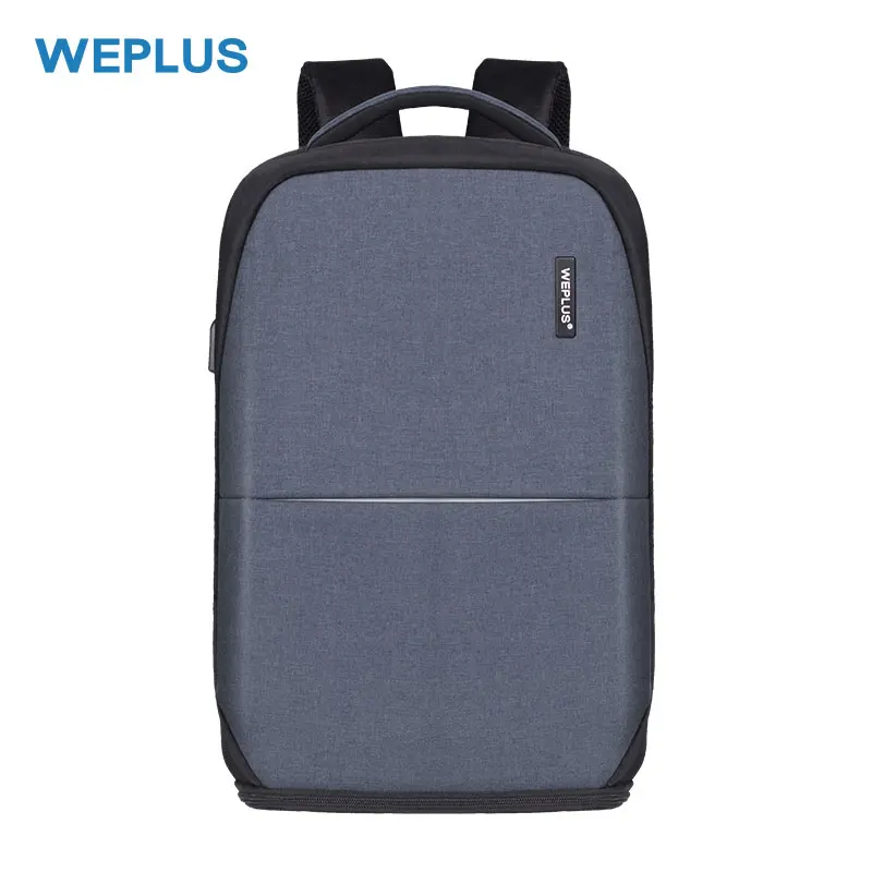 WEPLUS, мужской многофункциональный рюкзак с usb зарядкой, 15,6 дюймов, Loptop, рюкзаки для подростков, дорожный рюкзак, мужской рюкзак, Mochila, анти вор - Цвет: Black