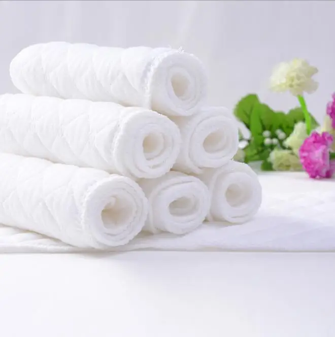 

5 Pcs Baby Nappies 3 Layers Cotton Insert Reusable Baby Infant Newborn Cloth Diaper Nappy Liners Insert hot sale