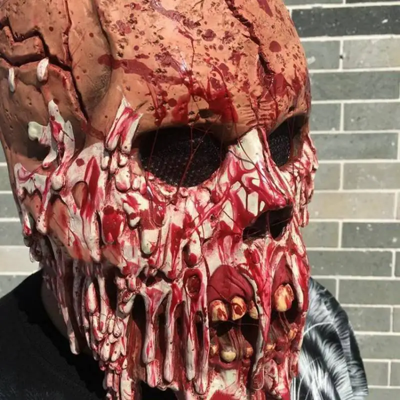 Кровавая маска зомби тающая лицо взрослый латексный костюм Ходячие мертвецы Хэллоуин страшный косплей реквизит