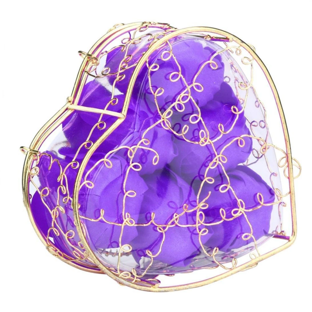 6 шт Ароматические розы Лепесток мыло для тела для ванной свадебный подарок для вечеринки украшение дома DIY (фиолетовый)