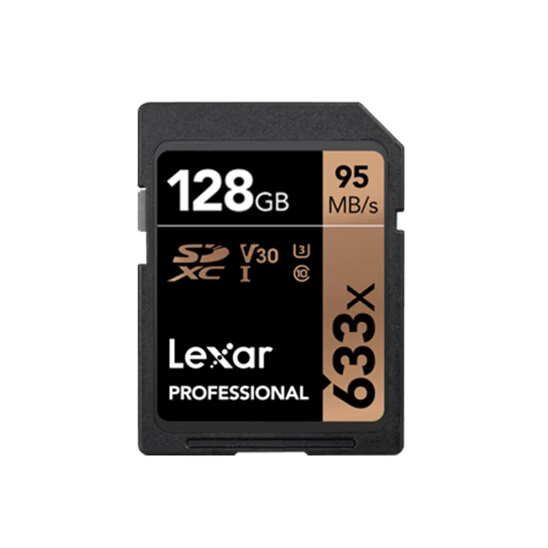 Lexar 633x SD карта, 32 ГБ, класс 10, 95 МБ/с. UHS-I слот для карт памяти 64 ГБ 128 ГБ 256 V30 U3 для 1080p Full-HD 4K Камера - Емкость: 128GB