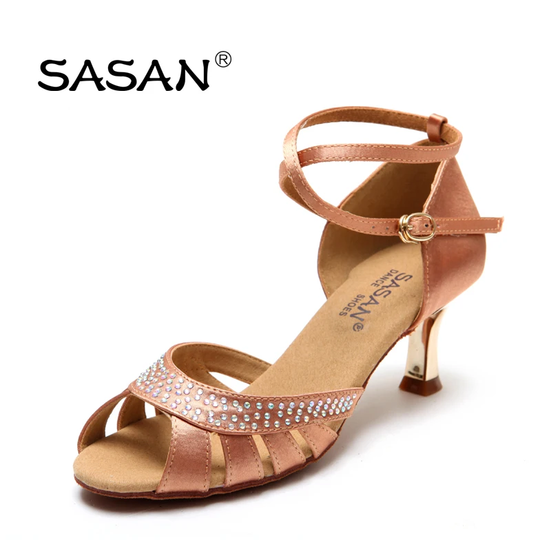 Latin dance shoes woman Adult high heeled Soft bottom Anti skid wear