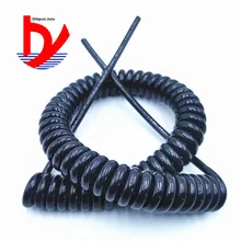 5-жильный пружинный провод спиральный кабель 0,5 квадратных 2,5 м 5 м 7,5 м черный шнур питания Расширяемый провод