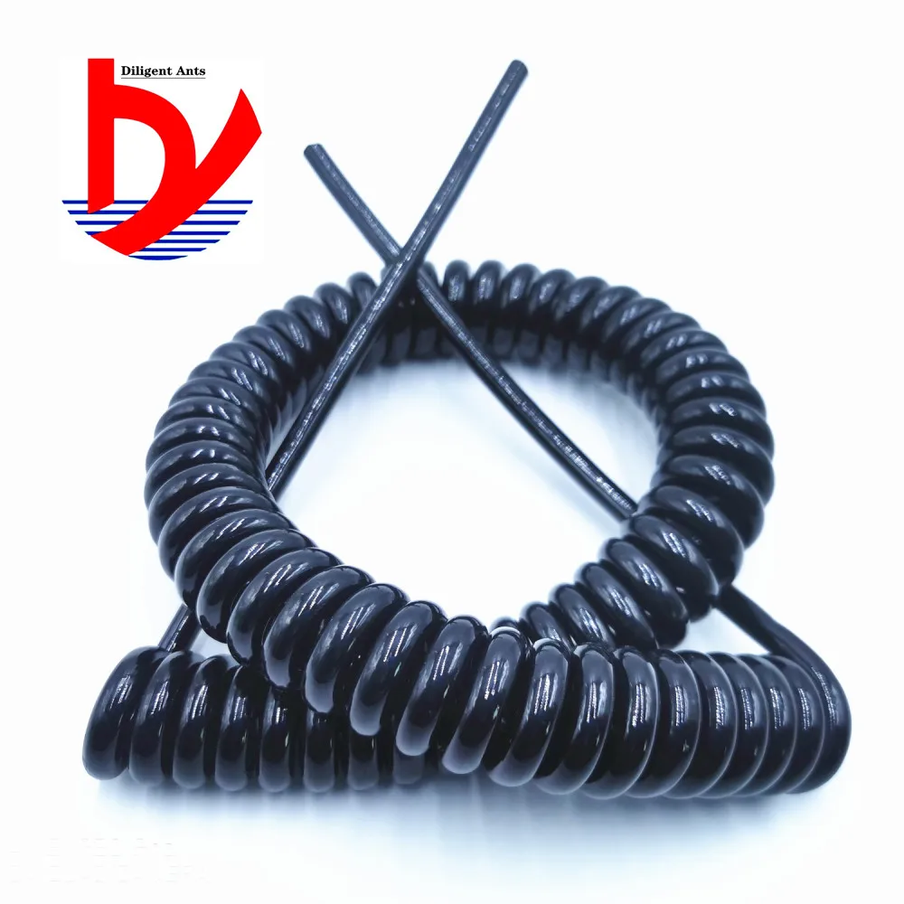 

5-core spring wire spiral cable 0.5 square 2.5 m 5 m 7.5 m black power cord expandable wire