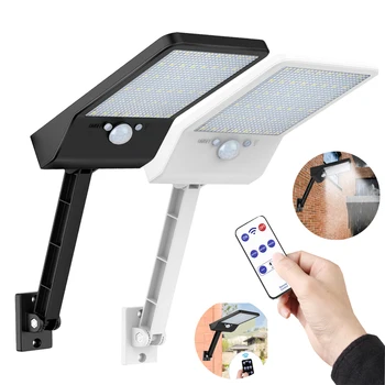 

48 LED Outdoor Solar Power Street Wall Lamp Three Modes Black White rotate bracket solar street light