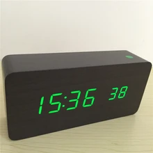 sound activated Alarm Clocks Thermometer Wooden&Bamboo clocks,LED display Clock Calendar with seconds digital clocks SKKDKDMN