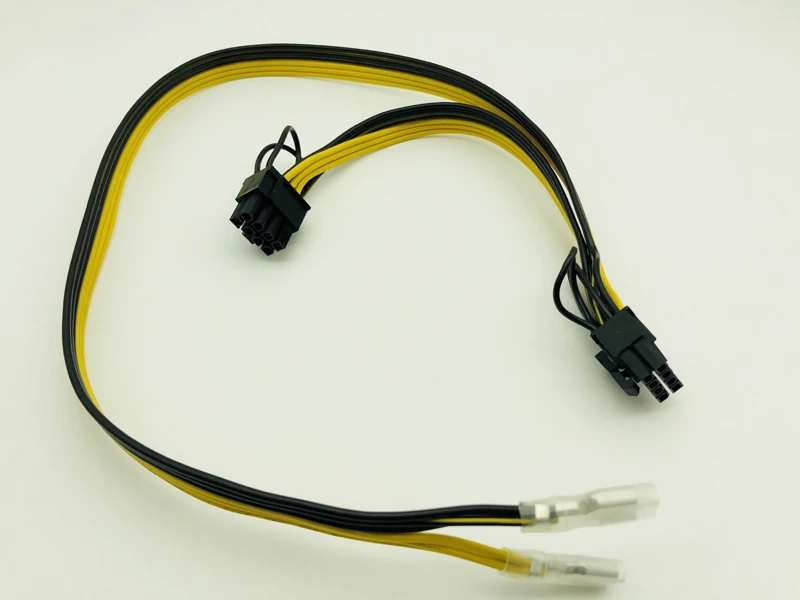 Dual 8pin (6+2) Splitter Power Power Cable PCIE Video Card Supply Wire 250 Female Terminal 18AWG Cables for ETH BTC Miner Mining