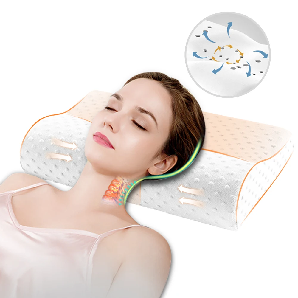 Ортопедическая подушка для шеи, латексная подушка с эффектом памяти, защитный массажер для шеи, постельные принадлежности, подушка для здоровья шейки шеи