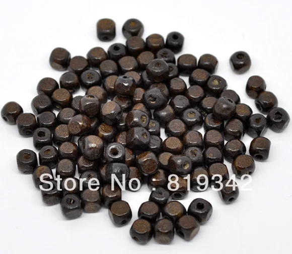 

Free Shipping 300pcs Coffee Square Cube Wood Spacer Beads 8x8mm