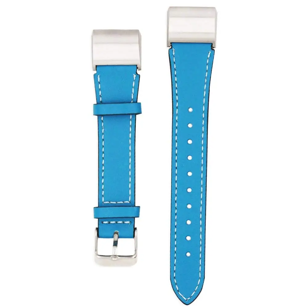 Genuine Leather Band for Fitbit Charge 2 Bands Classic Wristband Metal Connectors Fitness Strap Women Men Small Large (5)
