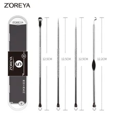 ZOREYA Портативный 4 шт./компл. игла для чистки лица Черноголовых удаления акне, прыщей, инструмент для удаления прыщей чистка лица Уход за кожей инструмент 40#718