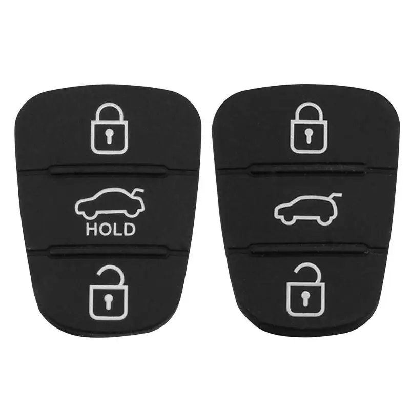 Black 3 Buttons Silicone Key Fob Case Cover Jacket Key Skin fit for Kia Hyundai 