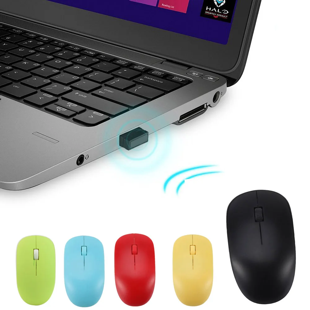 

Portable 2.4Ghz Wireless Mouse USB Solid Color Optical Gamer Mice For PC Laptop Computer Gaming Mouse QJY99