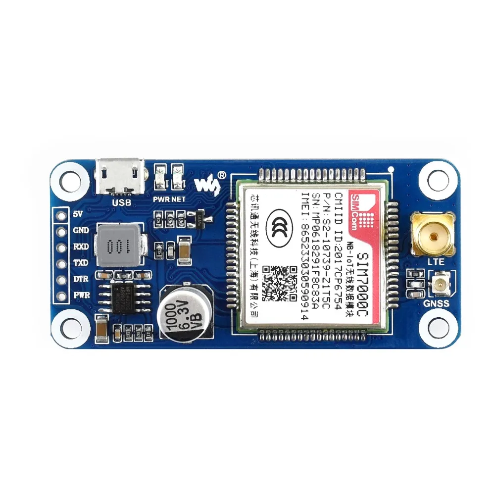 ShenzhenMaker Store NB-IoT/eMTC/EDGE/GPRS/GNSS HAT для RPi 3B/3B+, на основе SIM7000C, поддерживает TCP, HTTP, FTP, SMS, Mail