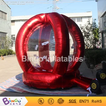 

red promotional Inflatable cash grab cube box 2.2 meters high running money inflatable game with 2 blowers BG-A0936 toy