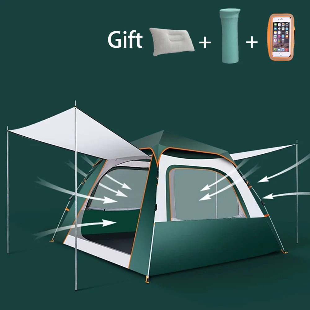 Goede Ultralight outdoor carpa inflable 3 4 mensen pop up tent strand automatische tent camping anti regen geventileerde waterdichte dome tenten