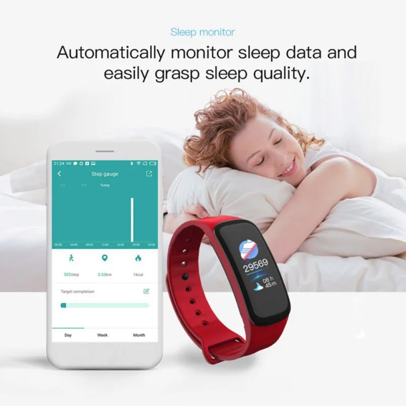 

Smart Bracelet Blood Pressure Color Screen Fitness Tracker Heart Rate Monitor Electronic Digital Watch Sport for Android IOS