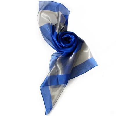 Deep Blue CoolCheer новые шелковые шарфы элегантные шелковые женские шарфы сшитые золотые шелковые шарфы длинная мягкая шаль шарф из органзы - Цвет: Deep Blue