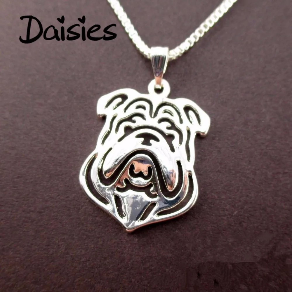Daisies Newest Fashion Handmade Unique English Bulldog Necklace Animal Shape Pendant Statement