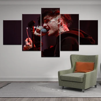 

5 Pieces HD Print Modular Large Lil Peep Music Poster Celebrity singer Paintings Canvas Wall Art for Home Decoration Pictures