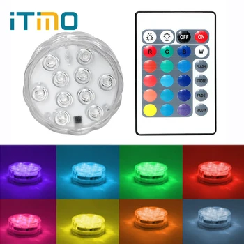 

ITimo Wireless Remote Control LED Float Water Light Night Light Flower Shape Waterproof Swimming Pool Decoration Lamp RGB 10 LED
