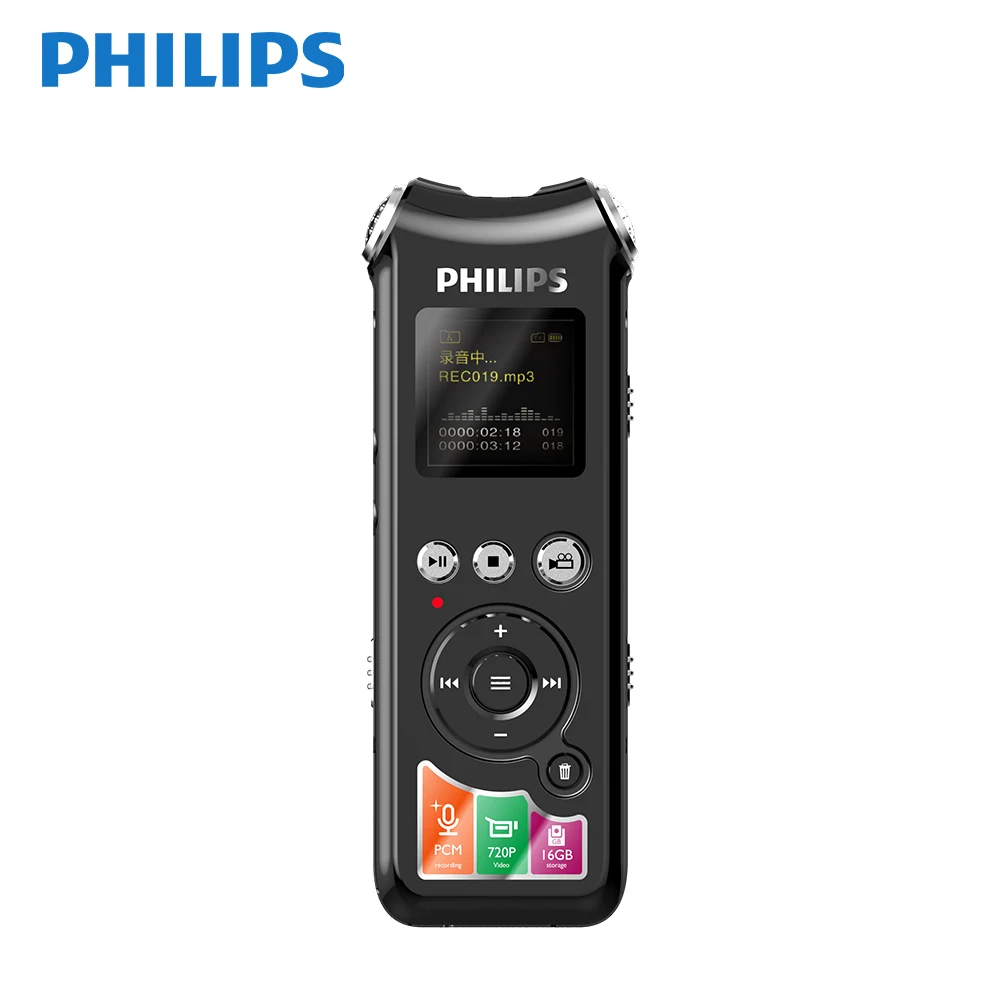 Philips оригинальный дальний диктофон камера шумоподавление Buil in 16 ГБ 15 часов записи